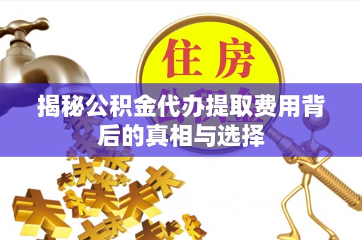 乌日揭秘公积金代办提取费用背后的真相与选择