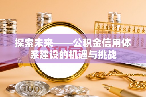 乌日探索未来——公积金信用体系建设的机遇与挑战
